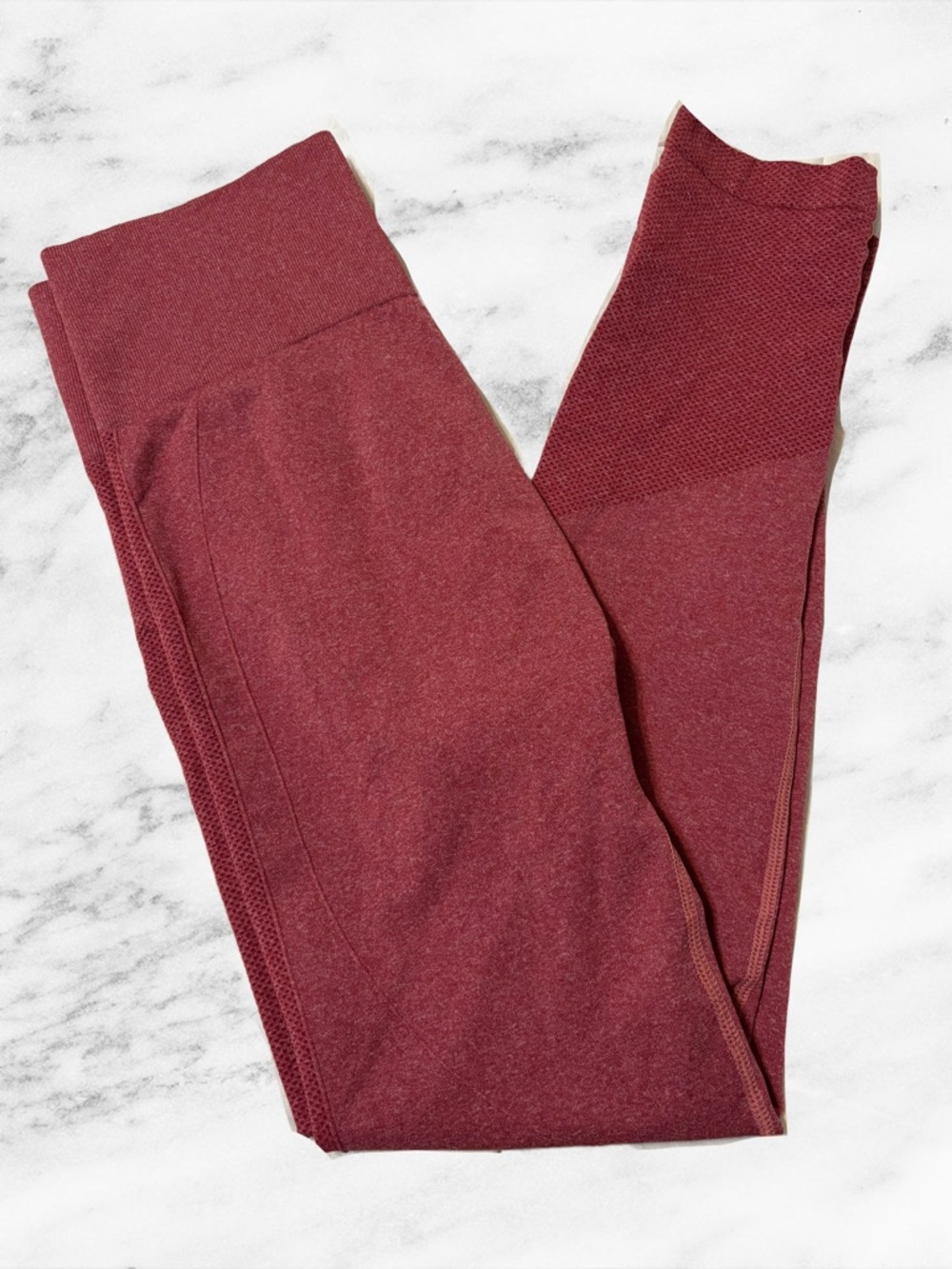 Seamless High-Waist Active Leggings - Deep Wine